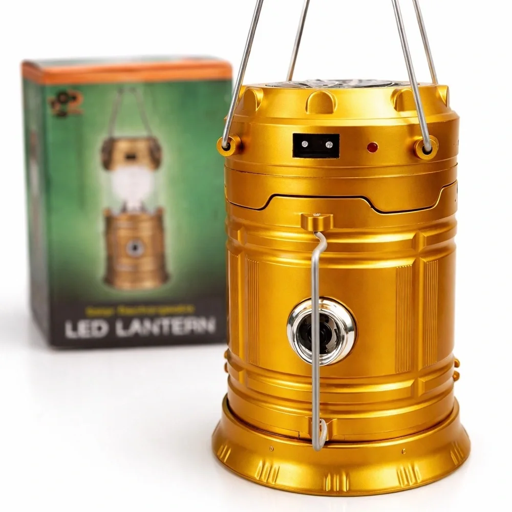 NWT Gold Collapsible LED Camping Lantern Portable Hanging Light (Unbranded)
